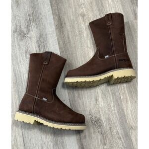 Iron Age MT75 Mens Brown Leather Pull On Work Boots Metatarsal/cush Guard  7.5